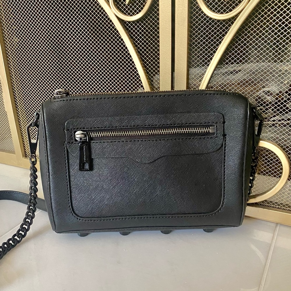 Rebecca Minkoff Avery Black Saffiano Leather Crossbody Bag